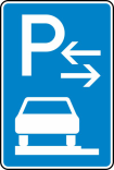Verkehrszeichen 315-63 StVO, Parken auf Gehwegen ganz in Fahrtr. links (Mitte)