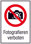 Kombischild, Fotografieren verboten