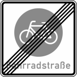 Verkehrszeichen 244.2 StVO, Ende einer Fahrradstraße