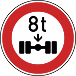 Verkehrszeichen 263 StVO, Verbot für Fahrzeuge über ... Achslast