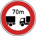 Verkehrszeichen 273 StVO, Verbot des Unterschreitens des angegebenen Mindestabstandes