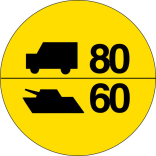 Verkehrszeichen Br. 5 StVO, Militärische Tragfähigkeitszeichen an Brücken (Nato-Brückenschild)