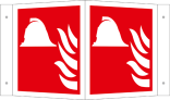 Winkelschild, Mittel und Geräte zur Brandbekämpfung