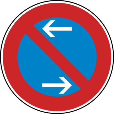 Verkehrszeichen 286-30 StVO, Eingeschränktes Haltverbot Mitte (Rechtsaufstellung)