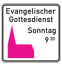 Friedhof- und Kirchenschild -Kirchenschild-, Piktogramm rosa