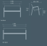 Technische Ansicht: Maße der 3er und 4er Sitzbank -Angle- (Art. 20852 und 20853)