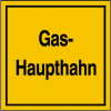 Hinweisschild für Gasanlagen, Gas-Haupthahn