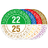 Prüfplaketten mit Jahresfarben (übergreifend, 4 Jahre), 2022 / 2025- 2025 / 2028, Bogen