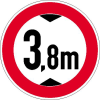 Verkehrsschild, Verbot für Fahrzeuge über eine bestimmte Höhe (individuelle Höhenangabe)
