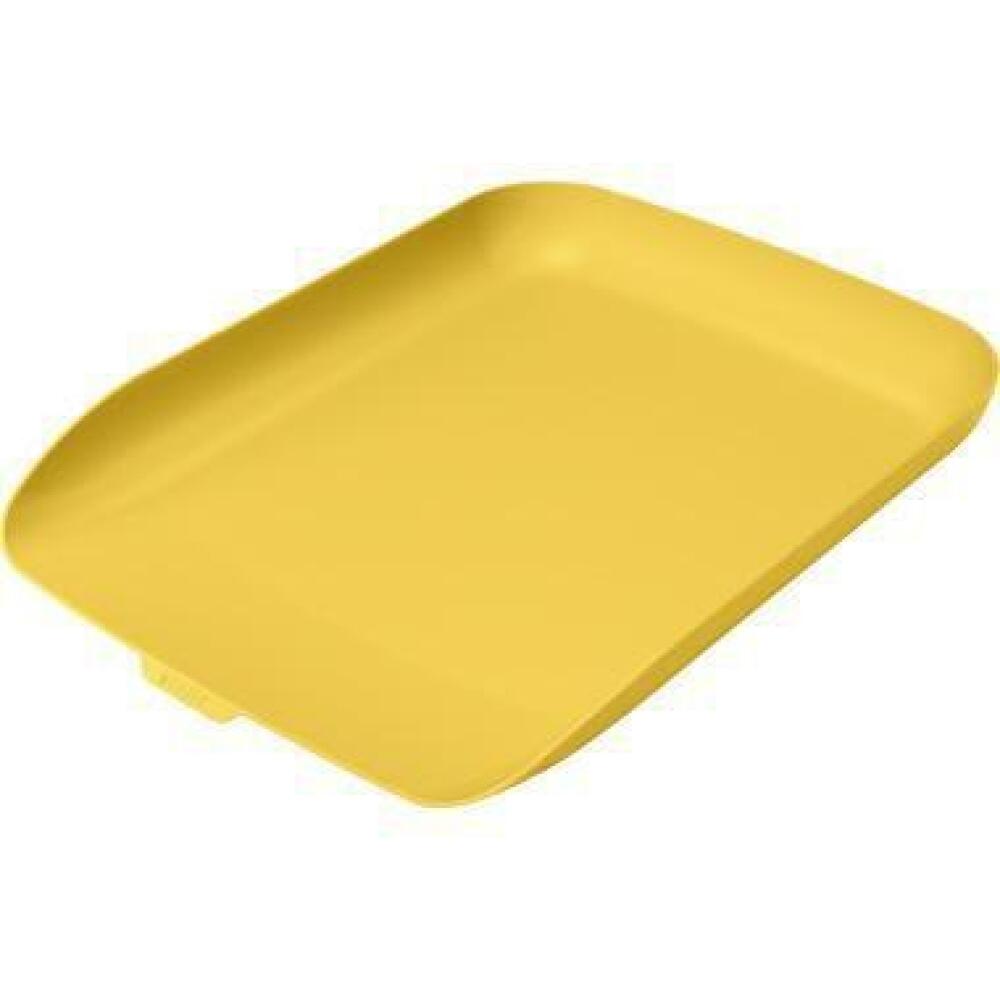 Leitz Briefkorb Cosy A4, stapelbar, in gelb oder grau, inkl. Stapelelement, f&uuml;r Unterlagen