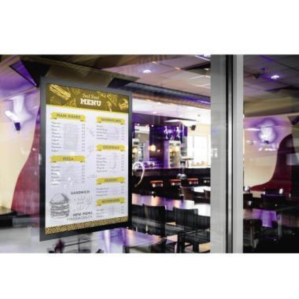 DURABLE DURAFRAME SUN A3, Folienrahmen für Schaufenster, schwarz oder silber, 2 St./Pack