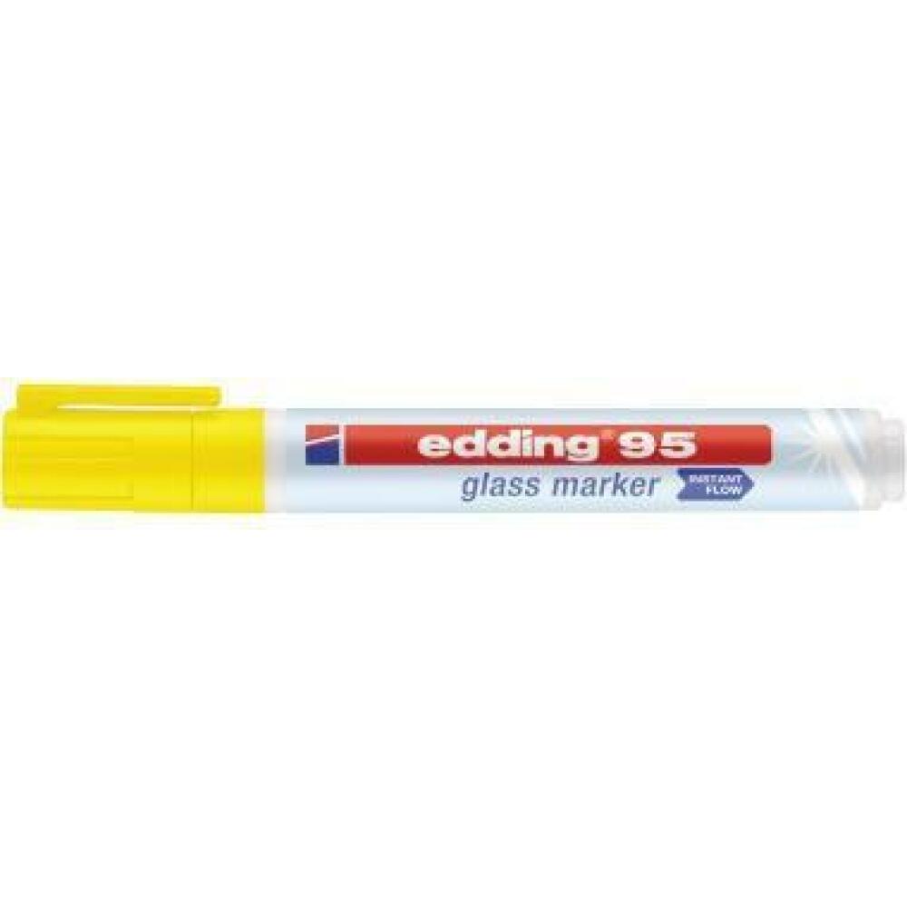 edding Glasboardmarker 95, Rundspitze 1,5-3mm, gelb, hellblau, orange, pink, abwischbar