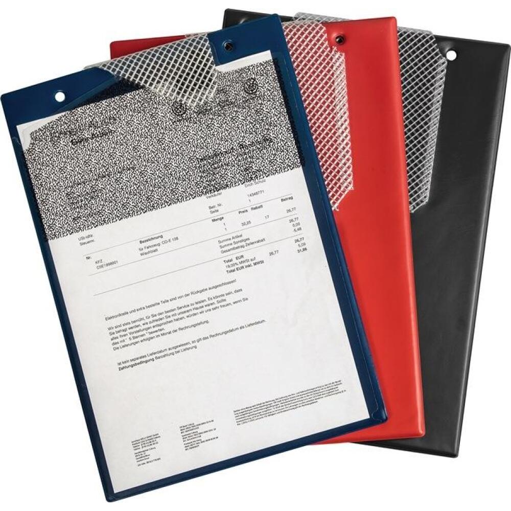 EICHNER Auftragstasche DIN A4, m.Klettverschluss, Kordel, 2 Fächer, blau, rot, grau, 10 Stk