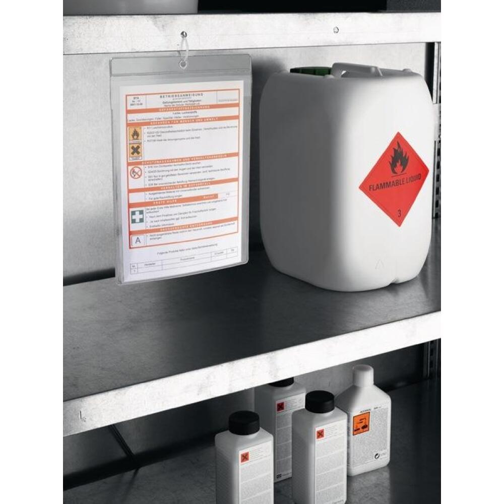 Aushangtasche DIN A4, transparent, dokumentenecht, mit Öse, 10 Stück, DURABLE