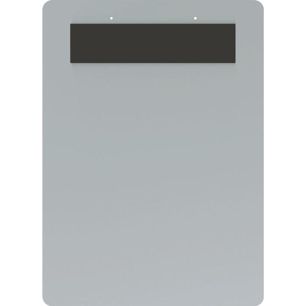 Klemmbrett Aluminium DIN A4 silber, mit Magnetband, flache Bügelklemme, Aufhängeöse