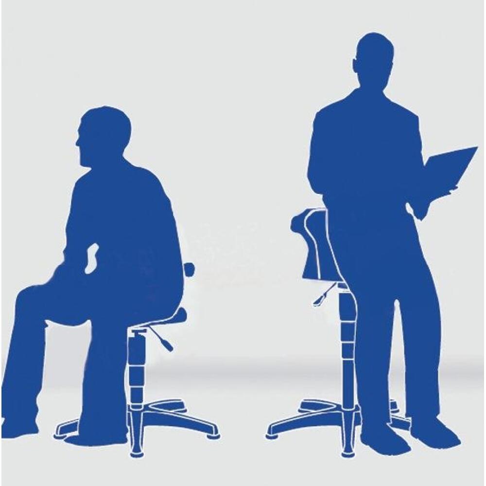 Sitz-/Stehstuhl Flex Integralschaum, Höhenverstellung 510-780mm, drehbar, mit oder ohne Fußring, BIMOS