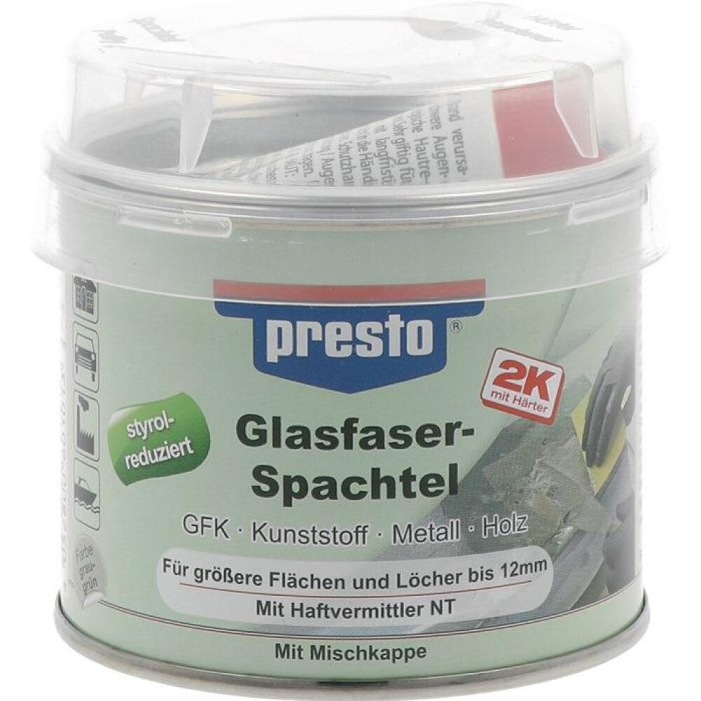 PRESTO 2K-Glasfaserspachtel grau-gr&uuml;n, H&auml;rter rot, 250g oder 1000g Dose, f&uuml;r Reparaturen