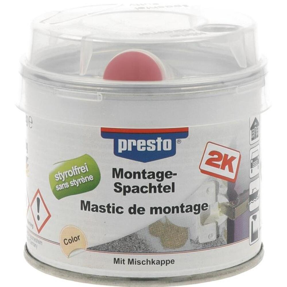 PRESTO 2K-Montagespachtel hell-ocker, H&auml;rter rot, universell, elastisch, leicht schleifbar, 250g