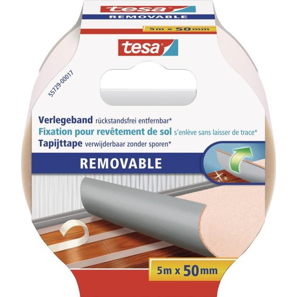 TESA Doppelseitiges Verlegeband 55729/55731/55735, gewebeverst&auml;rkt, 50mm, 6 Stk, 5/10/25m
