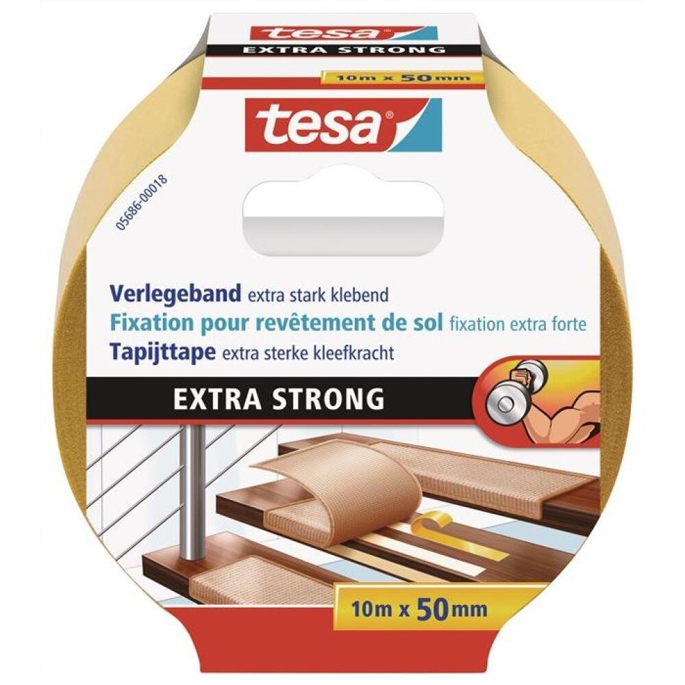 TESA Verlegeband 5686/5696, extra stark, 50mm, 10m oder 25m, ideal f&uuml;r stark beanspruchte B&ouml;den
