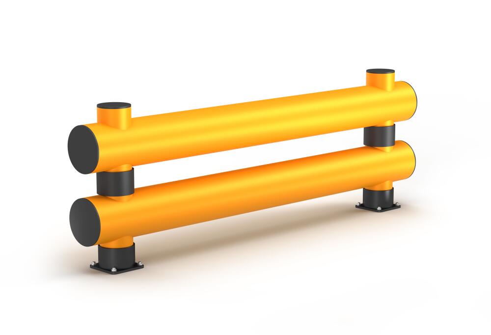 Rammschutzbarriere Doppelplanke 'RACK-MAMMUT®', Höhe 690 mm, versch. Längen, zum Aufdübeln