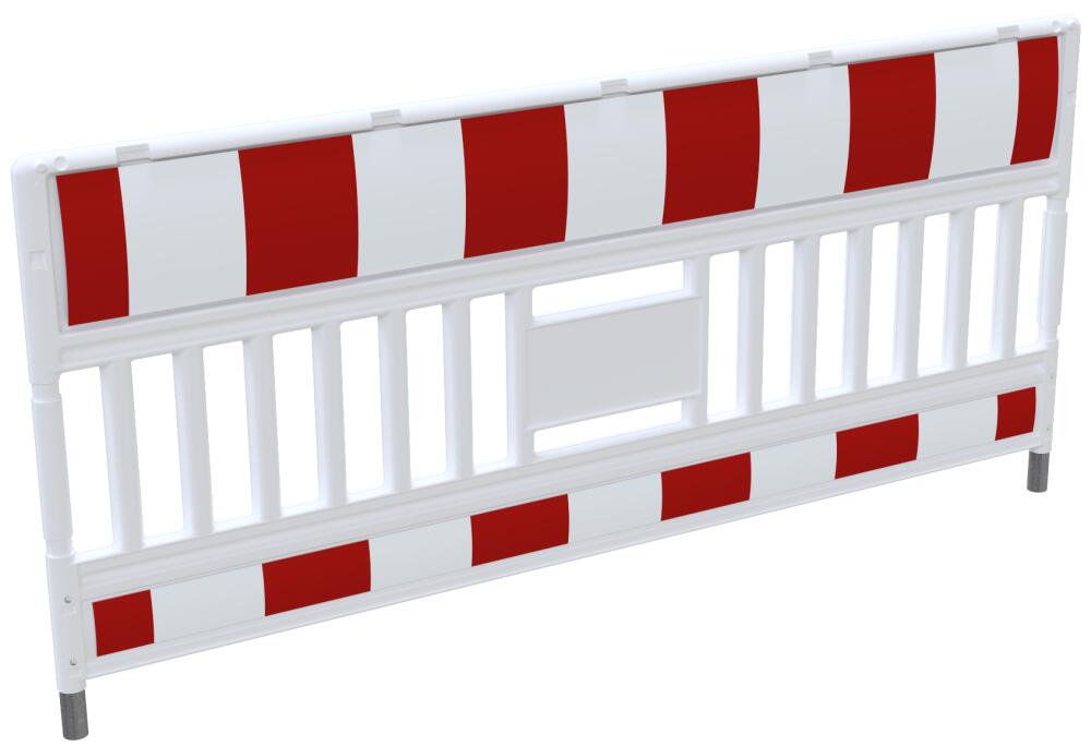 Schrankenzaun 'Euro3 Ultra', Länge 2150 mm, gemäß TL, weiß/rot, wahlweise mit Folie RA1 oder RA2