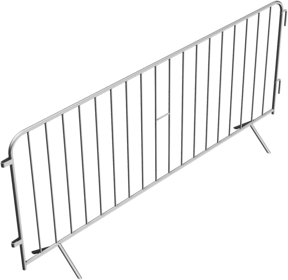 Absperrgitter Typ E aus Stahl, Länge 2480 mm, mit angeschweißten Füßen