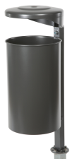 Abfallbehälter -State Colorado- 55 Liter aus Stahl, zum Einbetonieren, mit Ascher-Haube