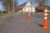 Flexipoller Pfosten, orange-weiß, 750 mm, ø 110 mm