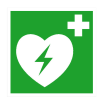 Rettungsschild Automatisierter externer Defibrillator (AED), langnachleuchtend