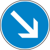 Verkehrszeichen 222 StVO, Vorgeschriebene Vorbeifahrt rechts vorbei