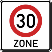 Verkehrszeichen 274.1 StVO, Beginn einer Tempo 30-Zone