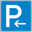 Verkehrszeichen 314-10 StVO, Parken Anfang (Rechts-) oder Ende (Linksaufstellung)
