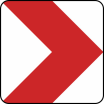 Verkehrszeichen 625-20 / 625-21 / 625-22 / 625-23 StVO, Richtungstafel in Kurven, rechtsweisend