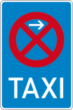 Verkehrszeichen 229-21 StVO, Taxenstand Anfang (Linksaufstellung)
