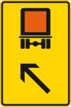 Verkehrszeichen 422-13 StVO, Wegweiser für kennzeichnungspflichtige Fahrzeuge mit gefährlichen Gütern (links einordnen)