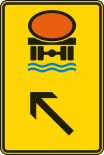 Verkehrszeichen 422-15 StVO, Wegweiser für Fahrzeuge mit wassergefährdender Ladung (links)