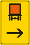 Verkehrszeichen 422-22 StVO, Wegweiser für kennzeichnungspflichtige Fahrzeuge mit gefährlichen Gütern (hier rechts)