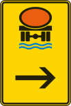 Verkehrszeichen 422-24 StVO, Wegweiser für Fahrzeuge mit wassergefährdender Ladung (hier rechts)