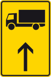 Verkehrszeichen 422-30 StVO, Wegweiser für KFZ m. einer zul. Gesamtmasse über 3,5t (geradeaus)