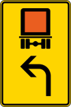 Verkehrszeichen 442-11 StVO, Vorwegweiser für kennzeichnungspflichtige Fahrzeuge mit gefährlichen Gütern (linksweisend)