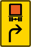 Verkehrszeichen 442-21 StVO, Vorwegweiser für kennzeichnungspflichtige Fahrzeuge mit gefährlichern Gütern (rechtsweisend)