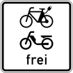 Verkehrszeichen 1022-15 StVO, E-Bikes und Mofas frei