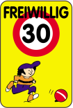 Kinderschild / Verkehrszeichen, FREIWILLIG 30