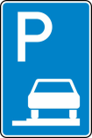 Verkehrszeichen 315-65 StVO, Parken auf Gehwegen ganz in Fahrtr. rechts