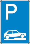 Verkehrszeichen 315-75 StVO, Parken auf Gehwegen halb quer zur Fahrtr. rechts