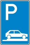 Verkehrszeichen 315-85 StVO, Parken auf Gehwegen ganz quer zur Fahrtr. rechts