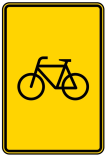 Verkehrszeichen 442-53 StVO, Vorwegweiser für Radverkehr, ohne Pfeilsymbol