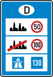 Verkehrszeichen 393 StVO, Informationstafel an Grenzübergangsstellen