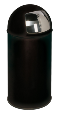 Modellbeispiel: Abfallbehälter -Cubo Franco- 50 Liter, aus Stahl, in schwarz, inkl. Innenbehälter (Art. 16405)